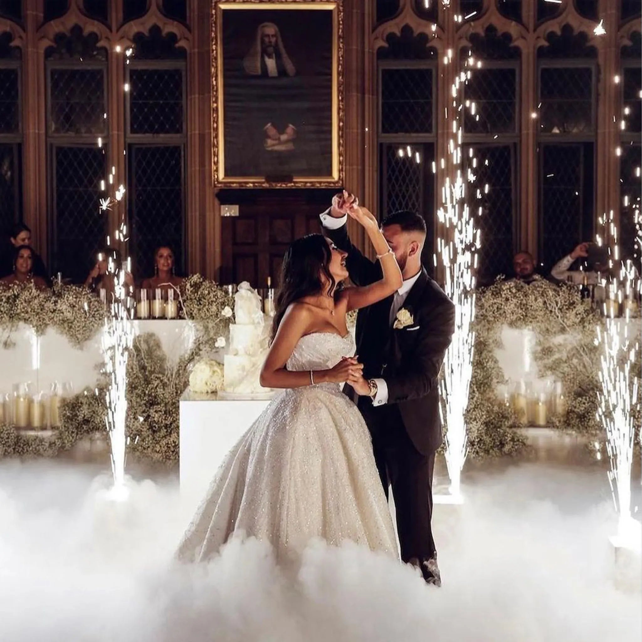 Cold Sparklers At Wedding