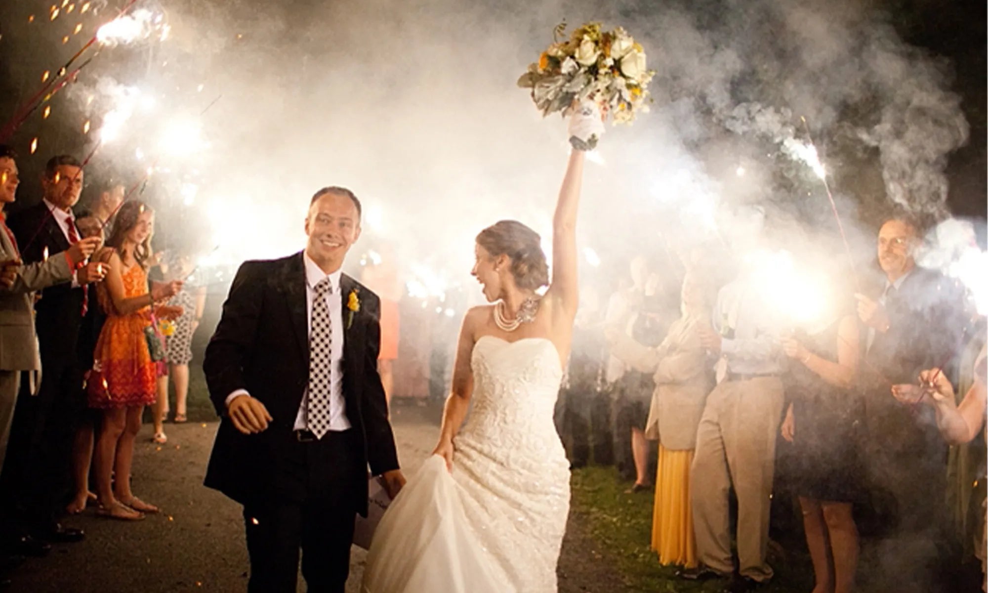 Traditional Sparklers used for Wedding Send Off and Very Smokey 