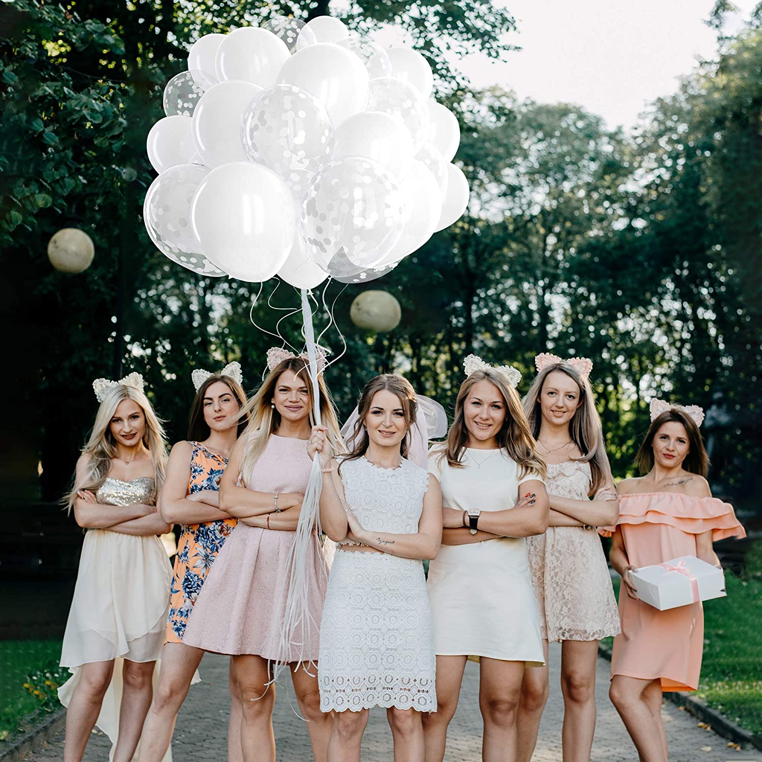 White Confetti Balloons